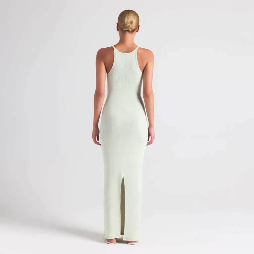 Skims Cotton Rib Long Cami Dress in Spearmint, Size Medium - Image 4