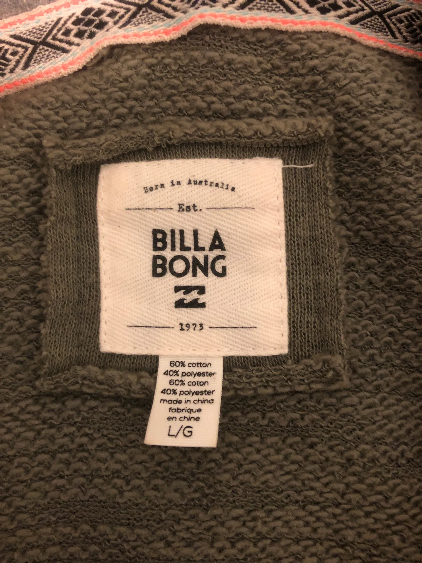 Billabong Green, Orange, And Grey Army Jacket - Image 7