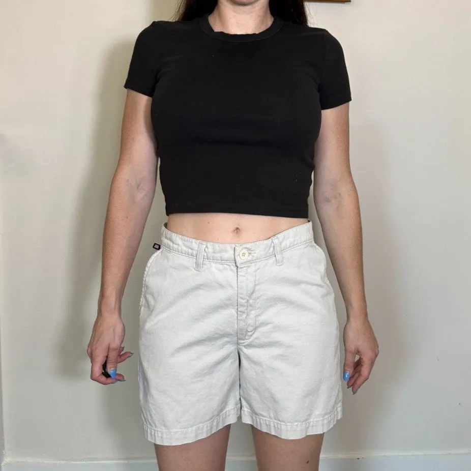 Vintage POLO Jeans Co Ralph Lauren Beige Shorts Size 8 - Image 2