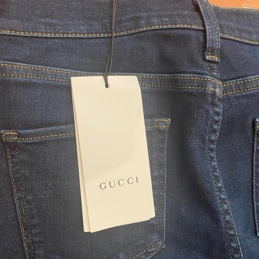 NWT Gucci embroidered flower skinny jeans sz 25 - Image 6