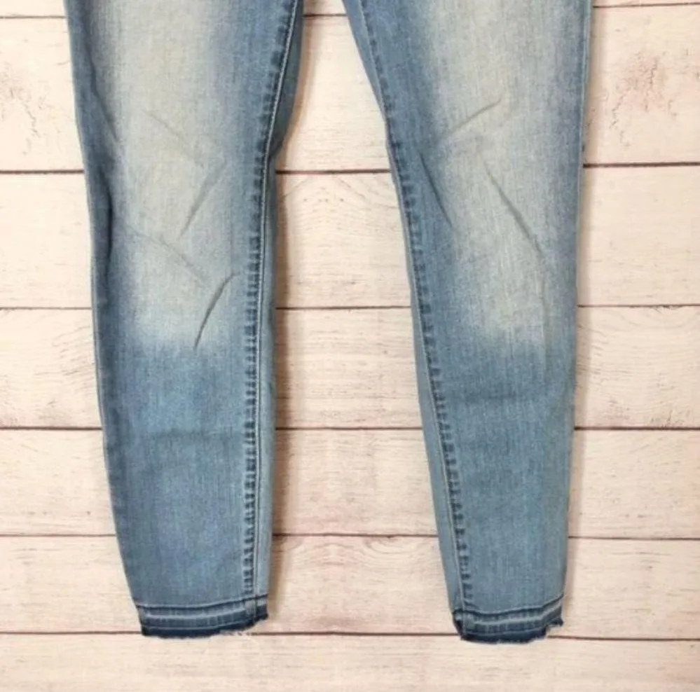 J. Crew Mercantile High Rise Raw Hem Light Wash Skinny Jeans 25 - Image 5