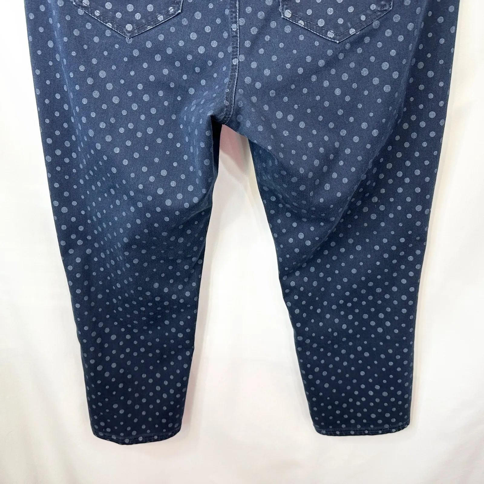 Cato Plus Size 16 Jeans Cropped Ankle Blue Polka Dot Preppy Casual Soft Girl 939 - Image 6