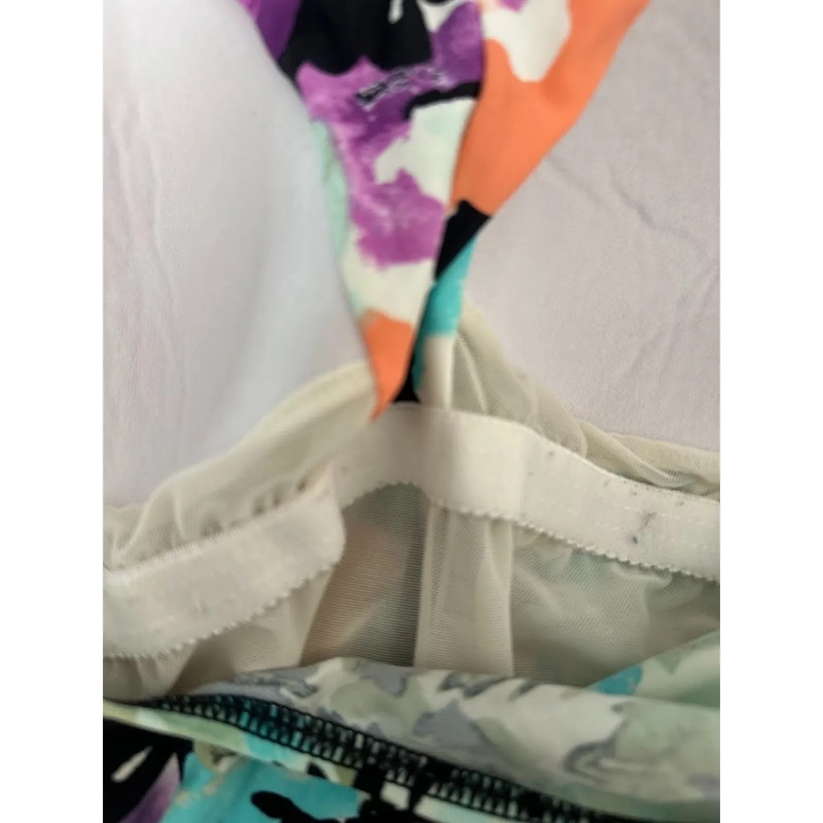 VTG Maxine Of Hollywood 14 Retro Inspired Floral One Piece Bathing Suit Pinup - Image 7