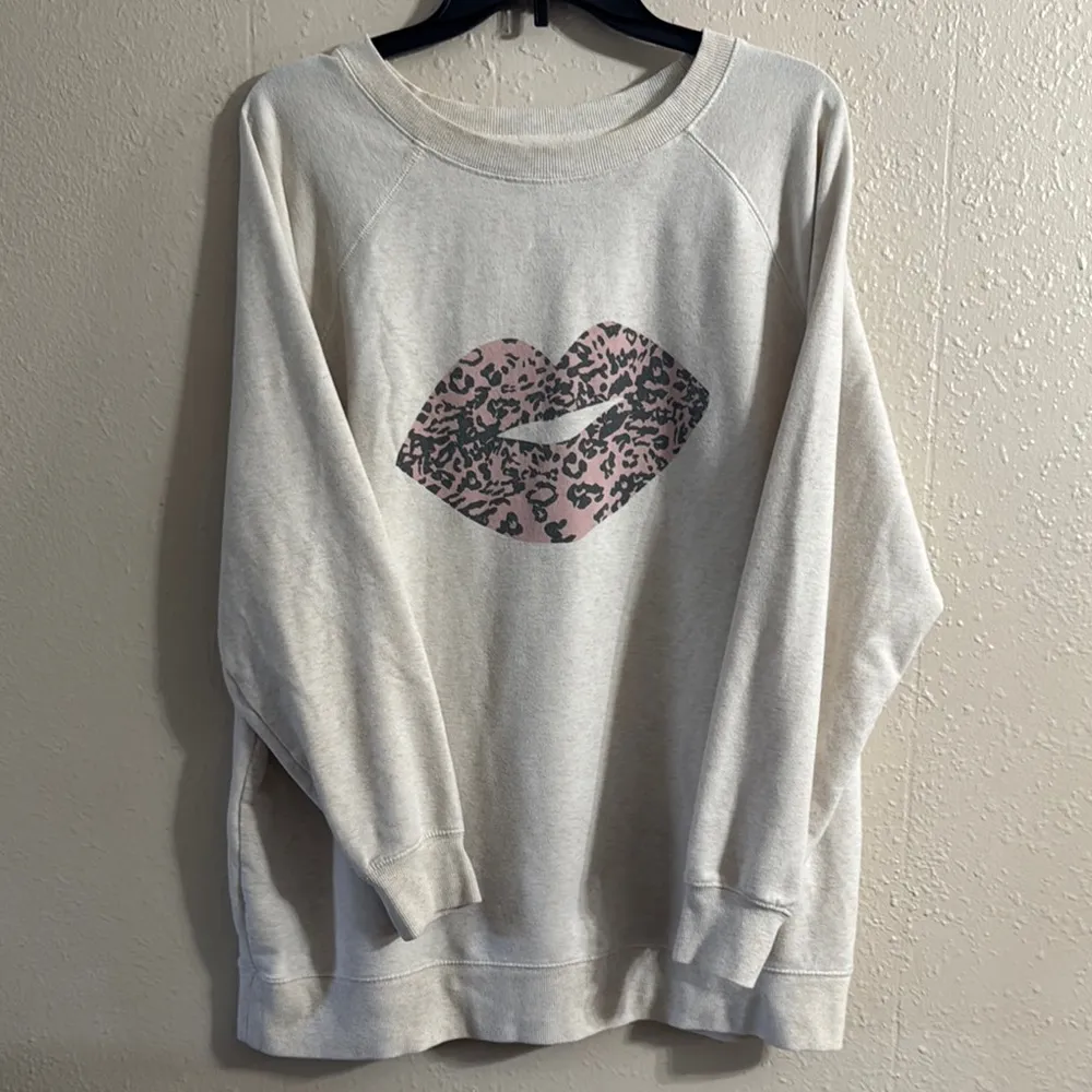 Wildfox Cream Pink Oversized Long Sleeve Sweatshirt - Image 5