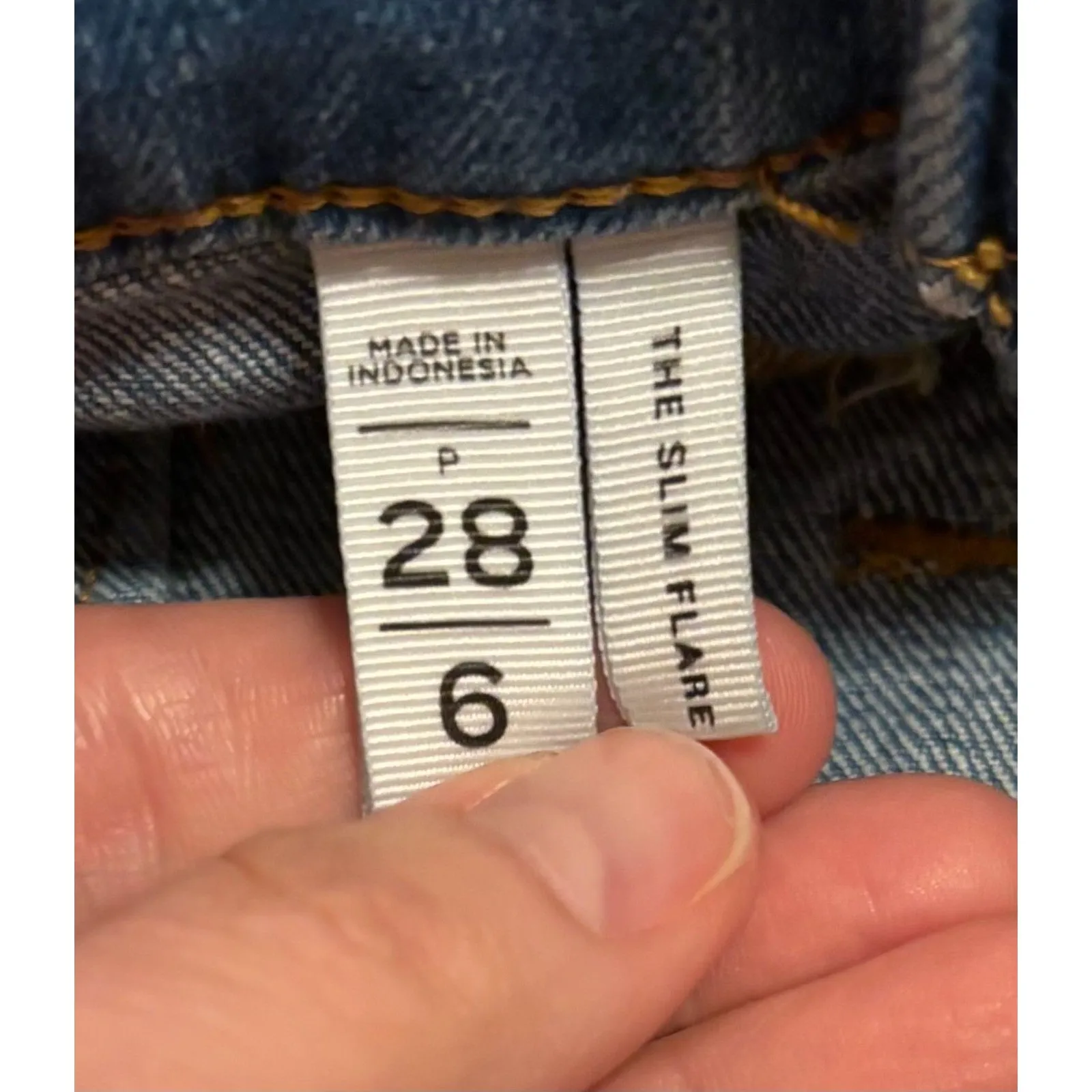 Ann Taylor LOFT Curvy High Rise Slim Flare Jeans Vintage Mid Indigo 6 28 Petite - Image 6