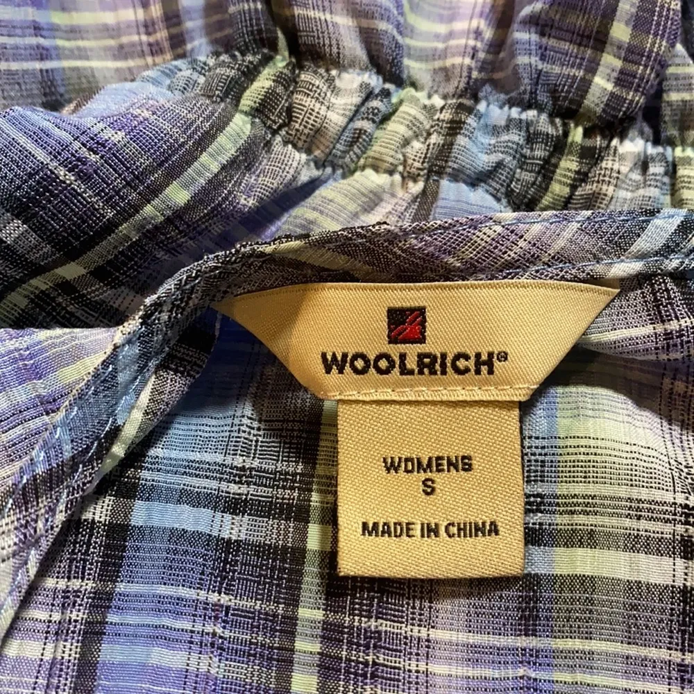 WOOLRICH Tank Top Plaid Blue-Small - Image 4