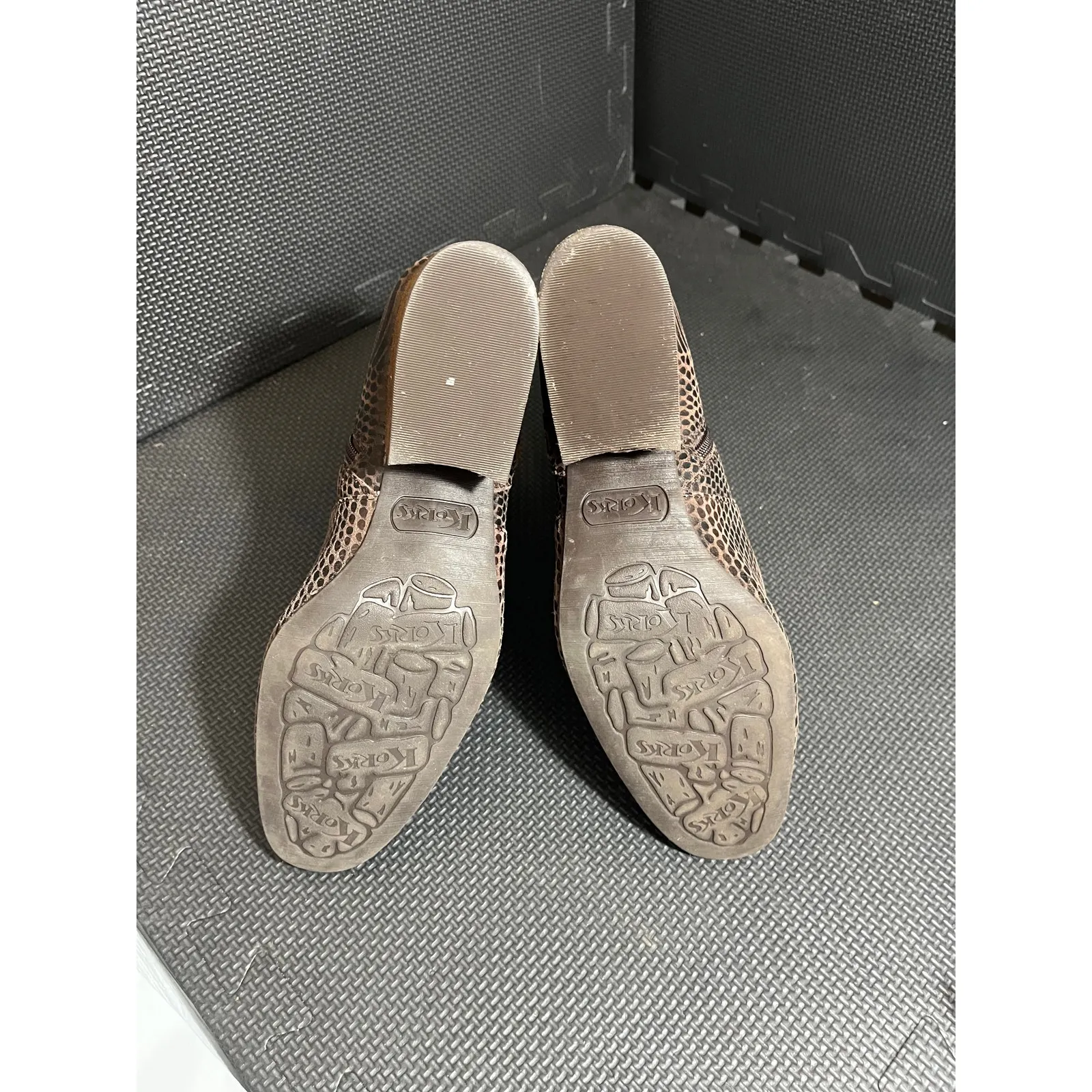 Kork-Ease Leyland Brown Leather Snakeskin Print‎ Block Heel Ankle Boots 9M - Image 5