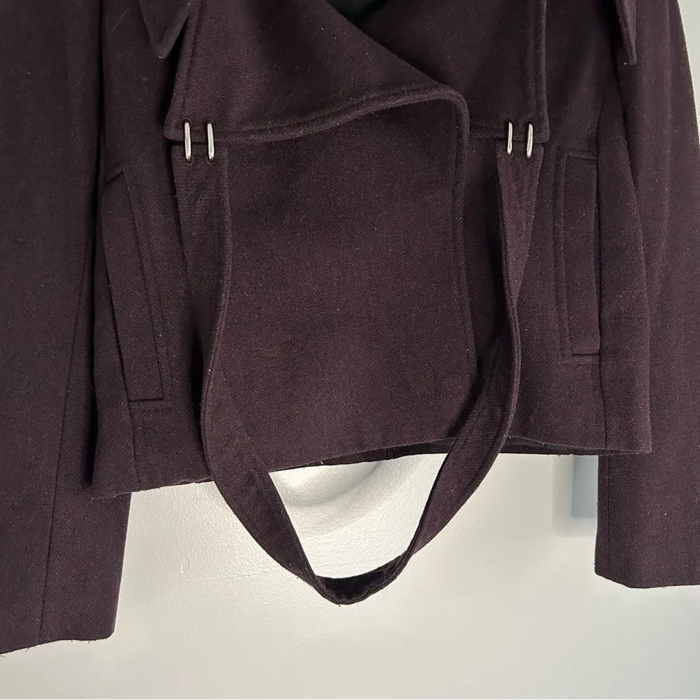 Tibi Peacoat Hendrick Jacket in Plum Wool Blend - Image 4