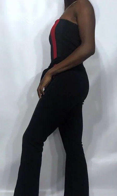 Full strapless figure hugging bodycon jumpsuit Black Size M - Image 3