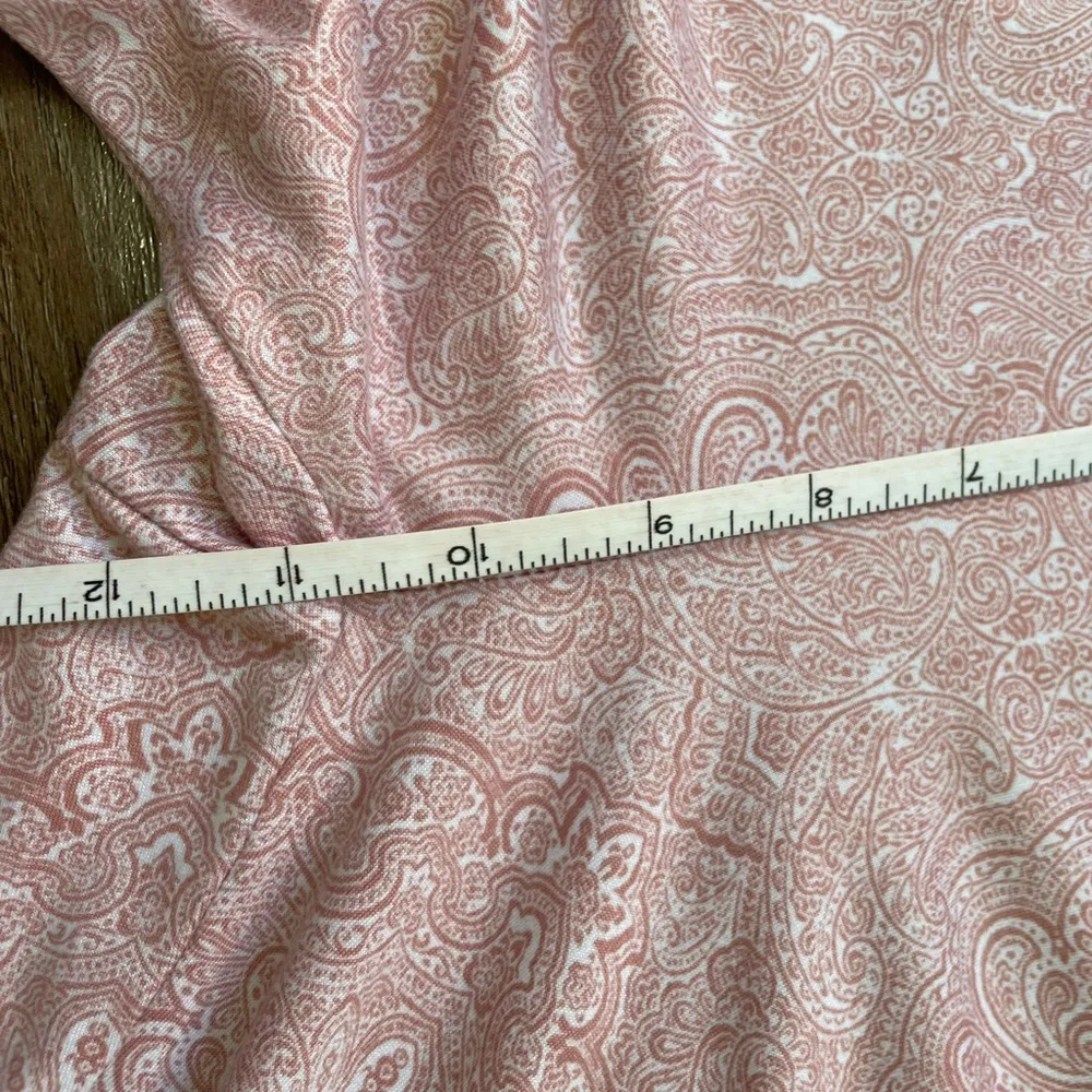 Tahari 2 Piece Pajama Set Pink Paisley Printed Button Up Elastic Waist Size L - Image 13