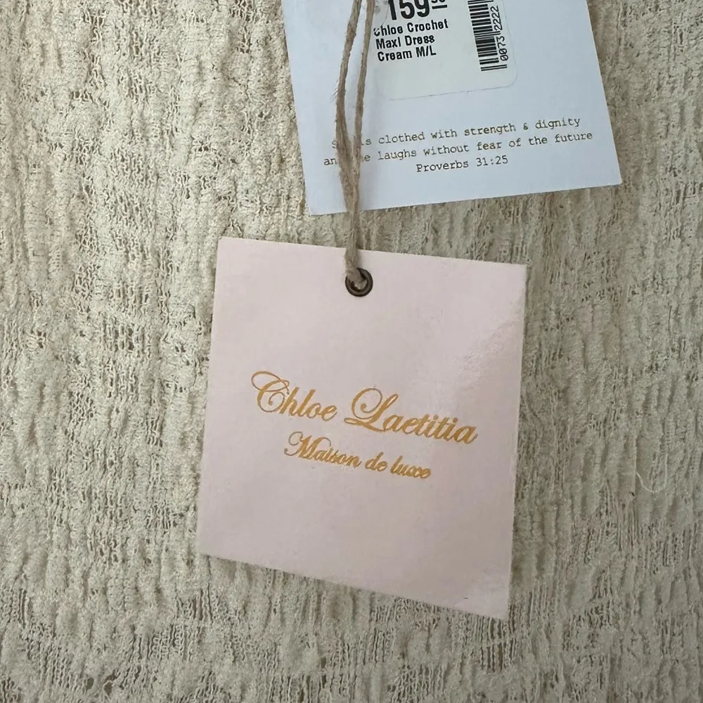 NWT Chloe Laetitia Maison de Luxe Maxi Dress Women Cream Lace M/L - Image 4