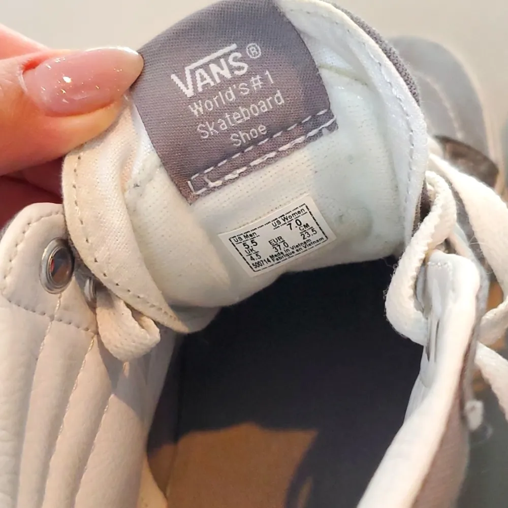 Light Gray Vans Sk8-Hi Skate Shoe -Vans Classic Sneakers (Unisex) - Image 6