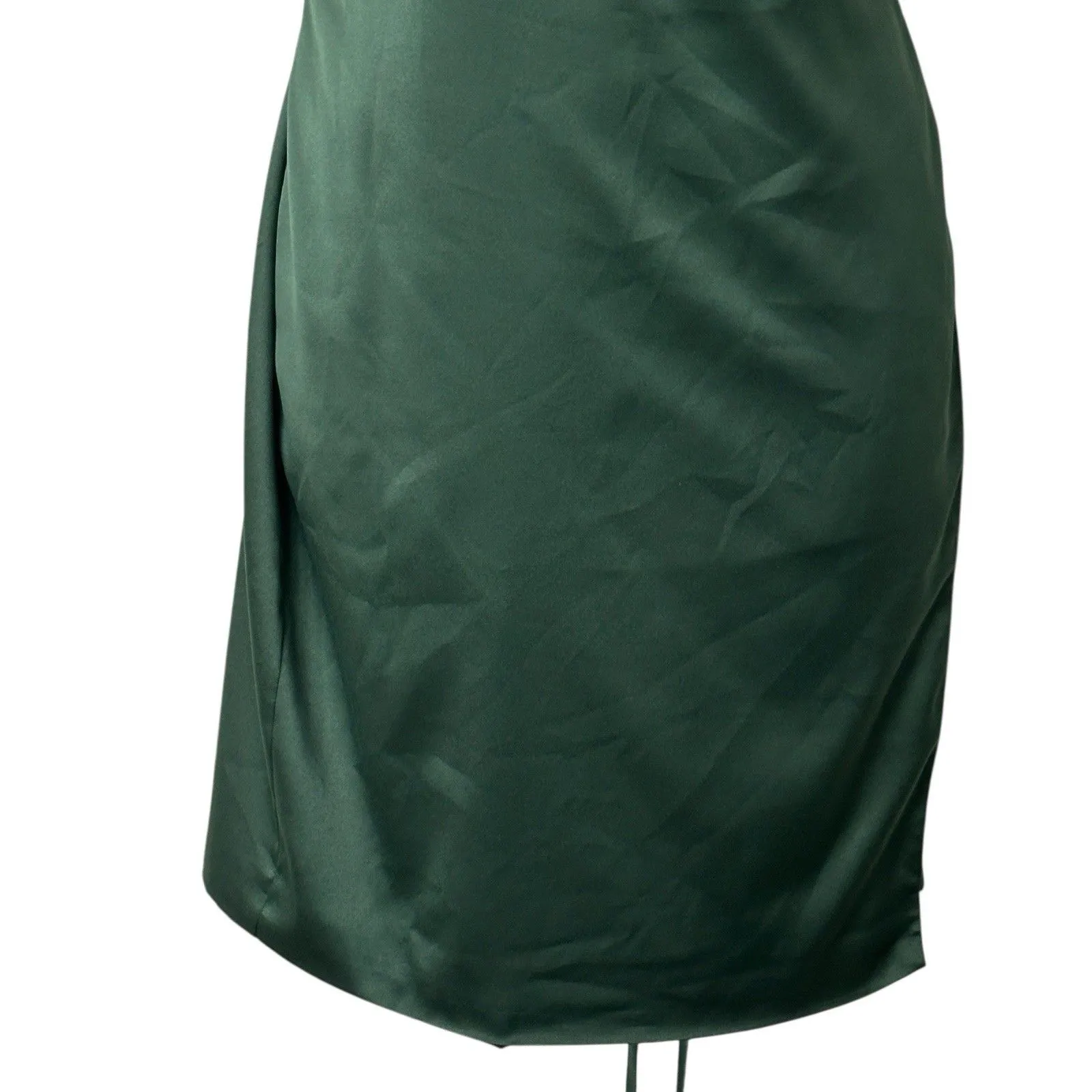 REVOLVE MAJORELLE Green Nina Satin Wrap Mini Spaghetti Strap Dress Women's Large - Image 6