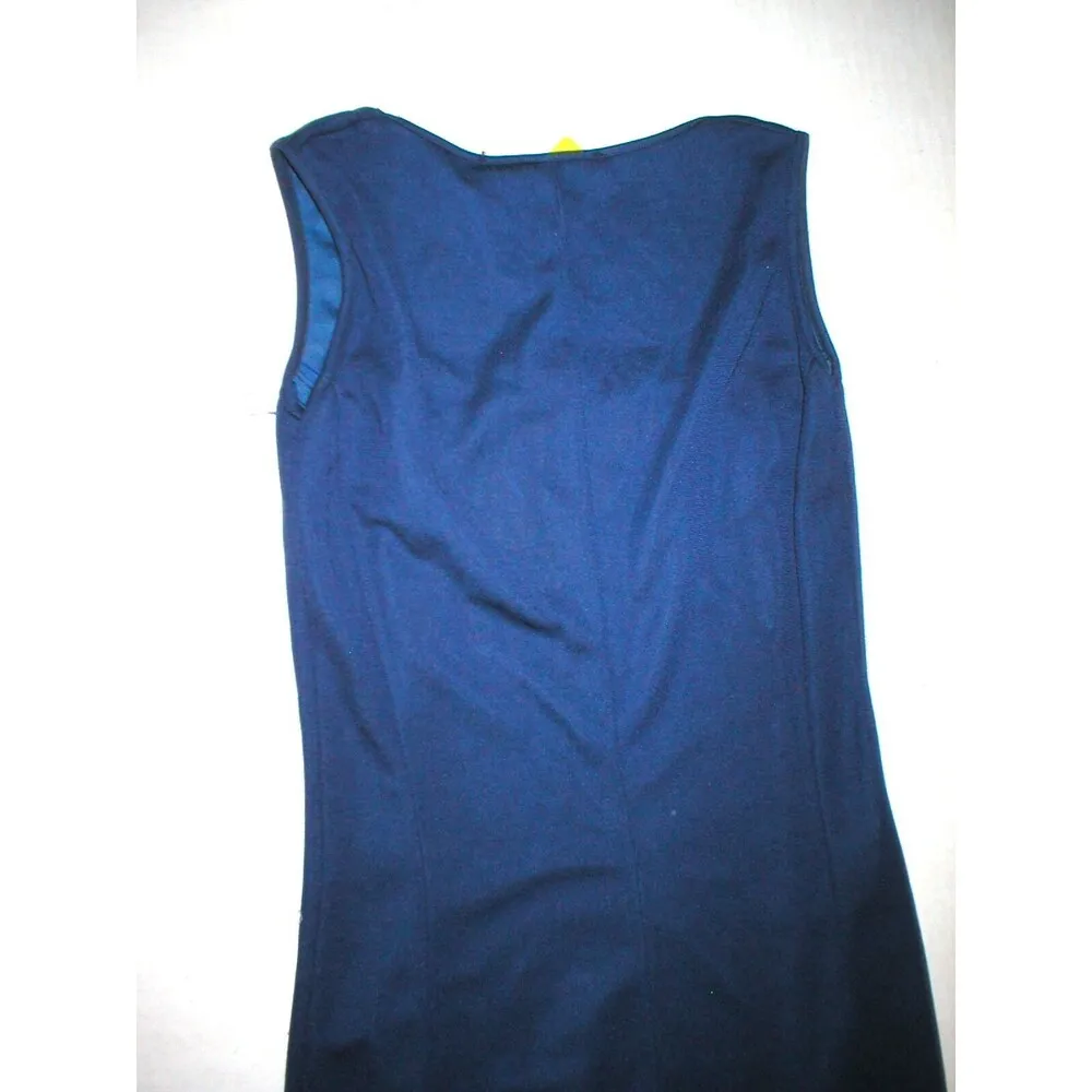 New Womens 6 NWT Designer Mary Jane Italy 40 Dress Dark Blue Sleeveless Navy - Image 3