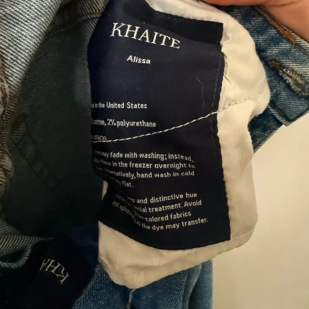 Khaite Alissa Frayed Hem Denim Jeans Women’s Size 26 - Image 7