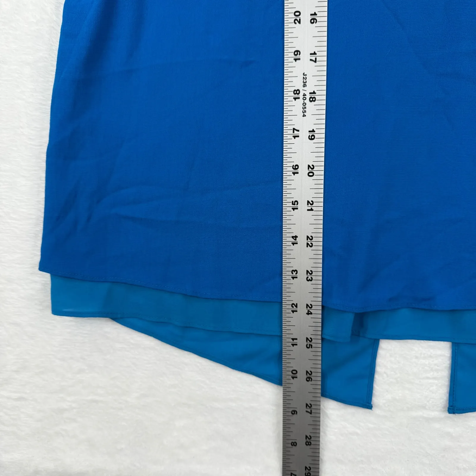 Rebecca‎ Taylor Blue Sleeveless Layered Sheer Top Size 6 Rayon Polyester Spandex - Image 3