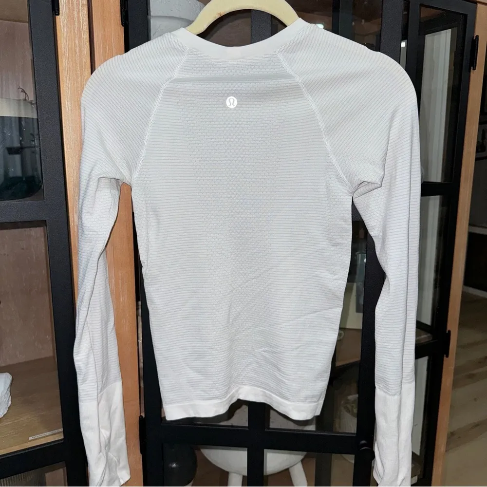Lululemon Swiftly Tech Long Sleeve Shirt 2.0 Race Length tee white waist top - Image 7