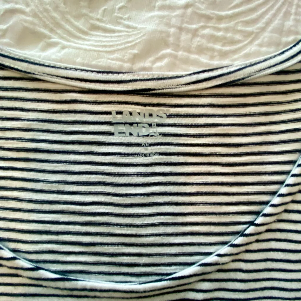 Lands’ End Striped Sleeveless Swing Dress w/ Pockets XL - Image 4