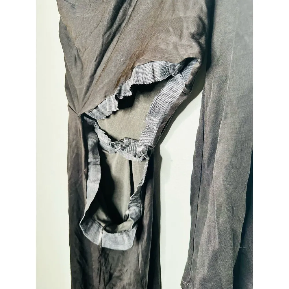 SOMETHING NAVY Black Jersey One Shoulder Long Sleeve Mid-Cutout Gown Medium - Image 12