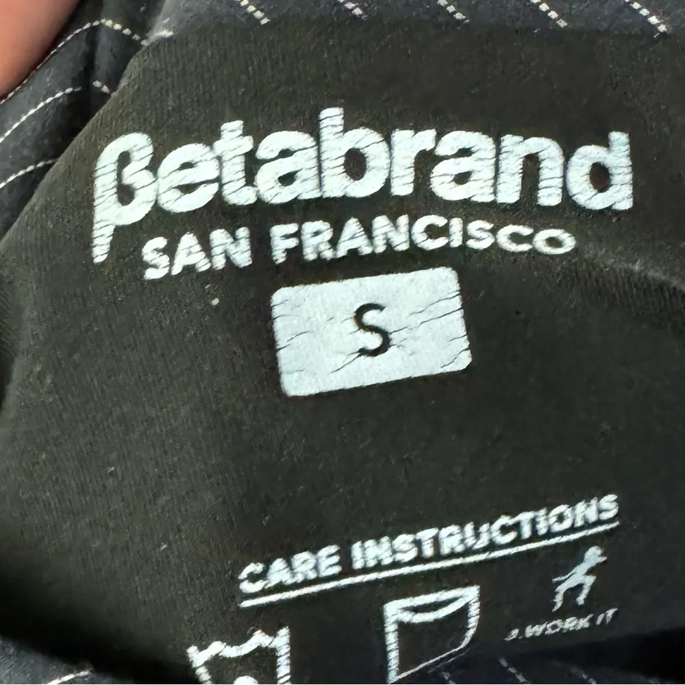 Betabrand Work It Skort Navy Blue Pinstripe A-Line Skirt Sz Small Casual Career - Image 16