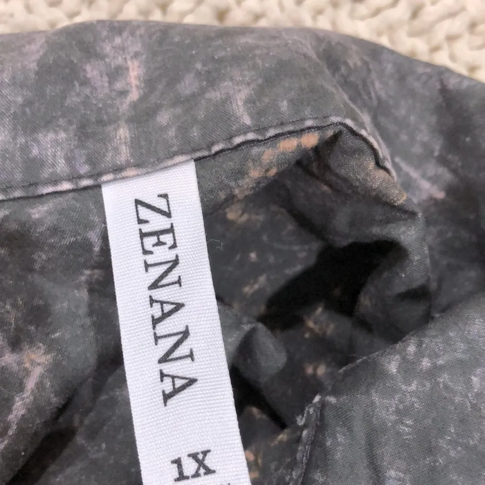 Zenana grey wash shacket shirt with pockets size 1X - Image 9