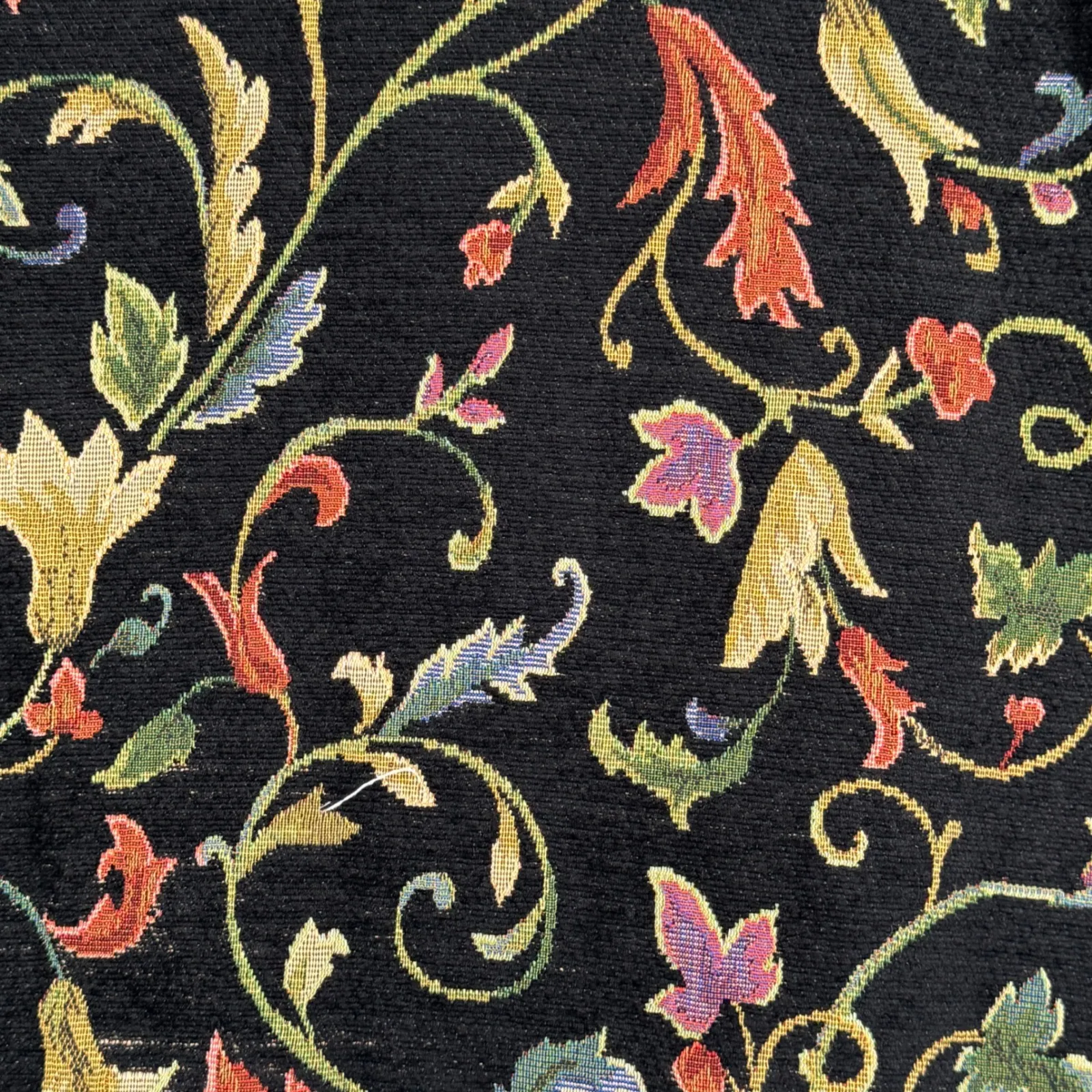 Portrait Tapestry‎ Jacket Floral Print Full Zip Up Lightweight Coat Size Medium Black - Image 10