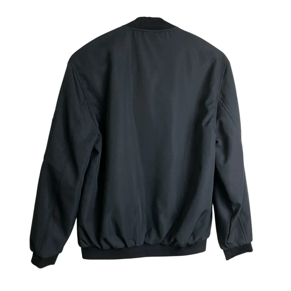 Retro Rifle Fiesta Bomber Jacket XS Black Full Zip Reversible Red Floral NWT - Image 4