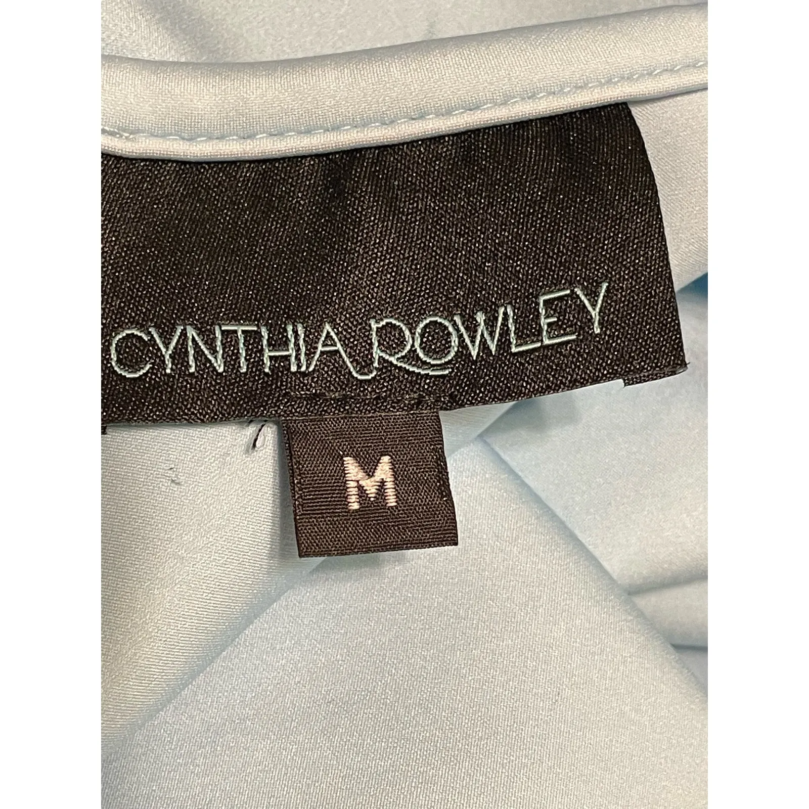 Cynthia Rowley Dress Medium Blue Floral Scuba Knit Dropped Waist Prom Fairycore - Image 10