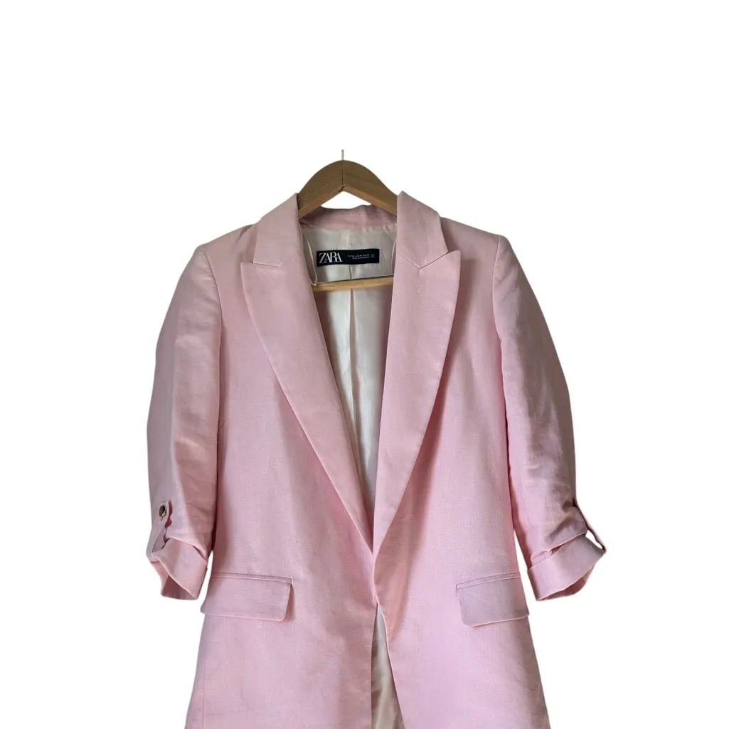Zara Light Pink Women's Blazer - Image 2