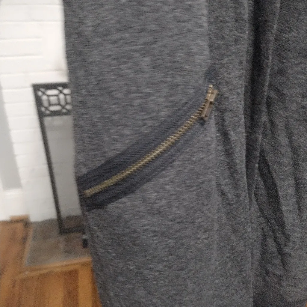 Michael Stars Grey With Suede Accents Drape Cardigan - Image 3