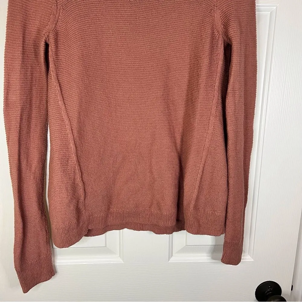 Madewell Ribbed Waffle Knit Rust Colored Sweater Size Small Classic Piece‎ - Image 3