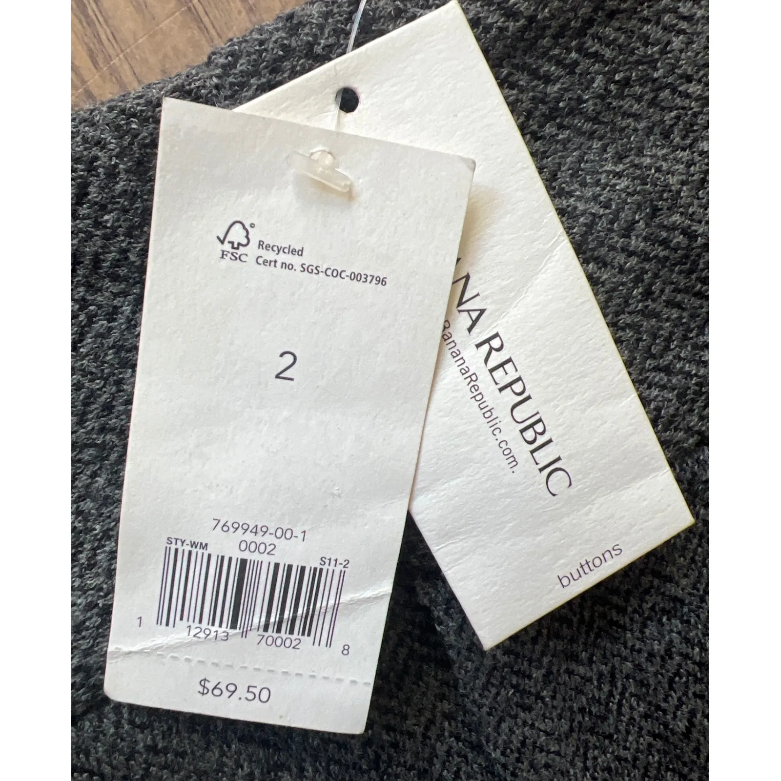 Banana Republic Karine Tailored Herringbone Mini Skirt‎ Gray Size 2 NWT - Image 4