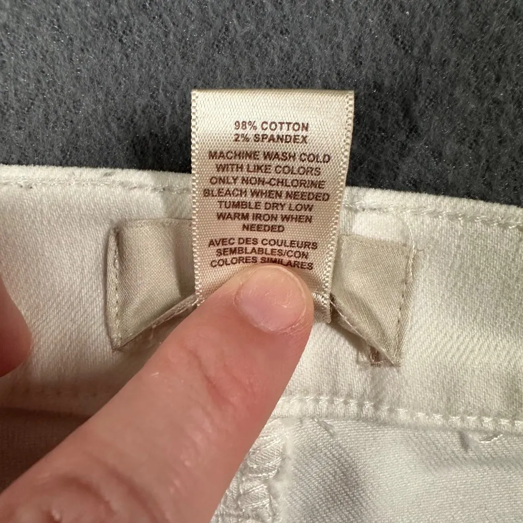 Loft Outlet Womens 12P White Skinny‎ Ankle Cropped Cotton Blend Jeans - Image 9