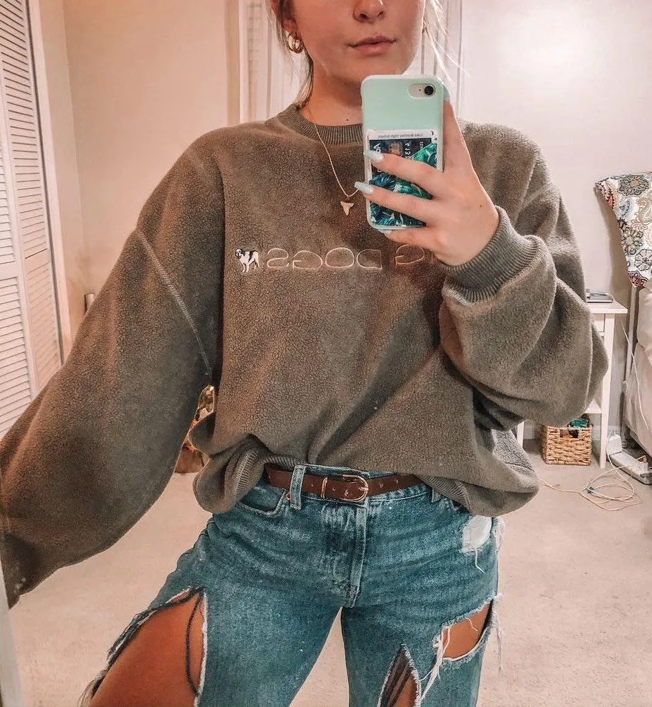 VINTAGE Crewneck Sweatshirt Tan Size M - Image 2