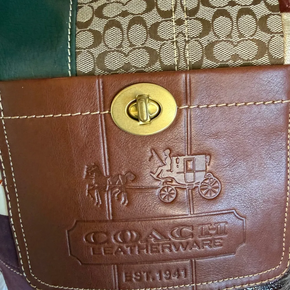 y2k Coach Bleeker 11356 Holiday Patchwork Hobo Bag Purse - Image 3