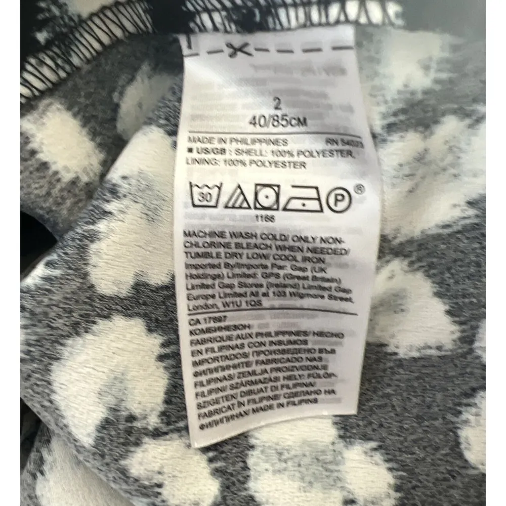 Banana Republic Jumpsuit Womens 2 Blue White Floral Flowers Wide Leg Square Neck - Image 6