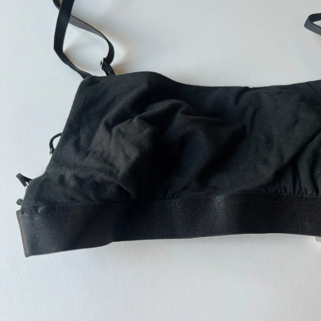 NWT Aerie Real Good Strappy Side Lace Up Bralette Bra Black Size Small S NEW - Image 2