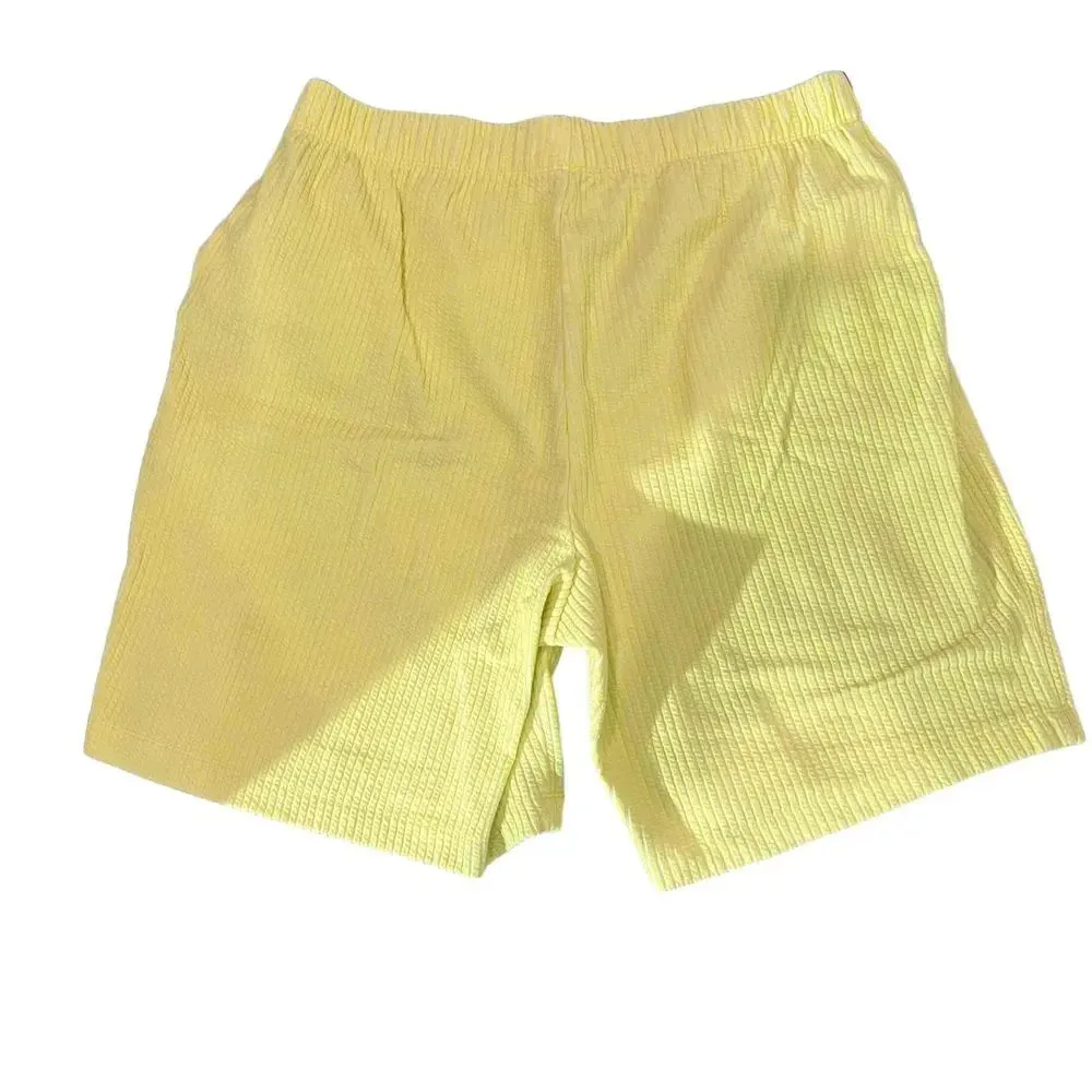  Lands' End Elastic Waistband Yellow Corduroy Shorts‎ Size Petite Medium - Image 3