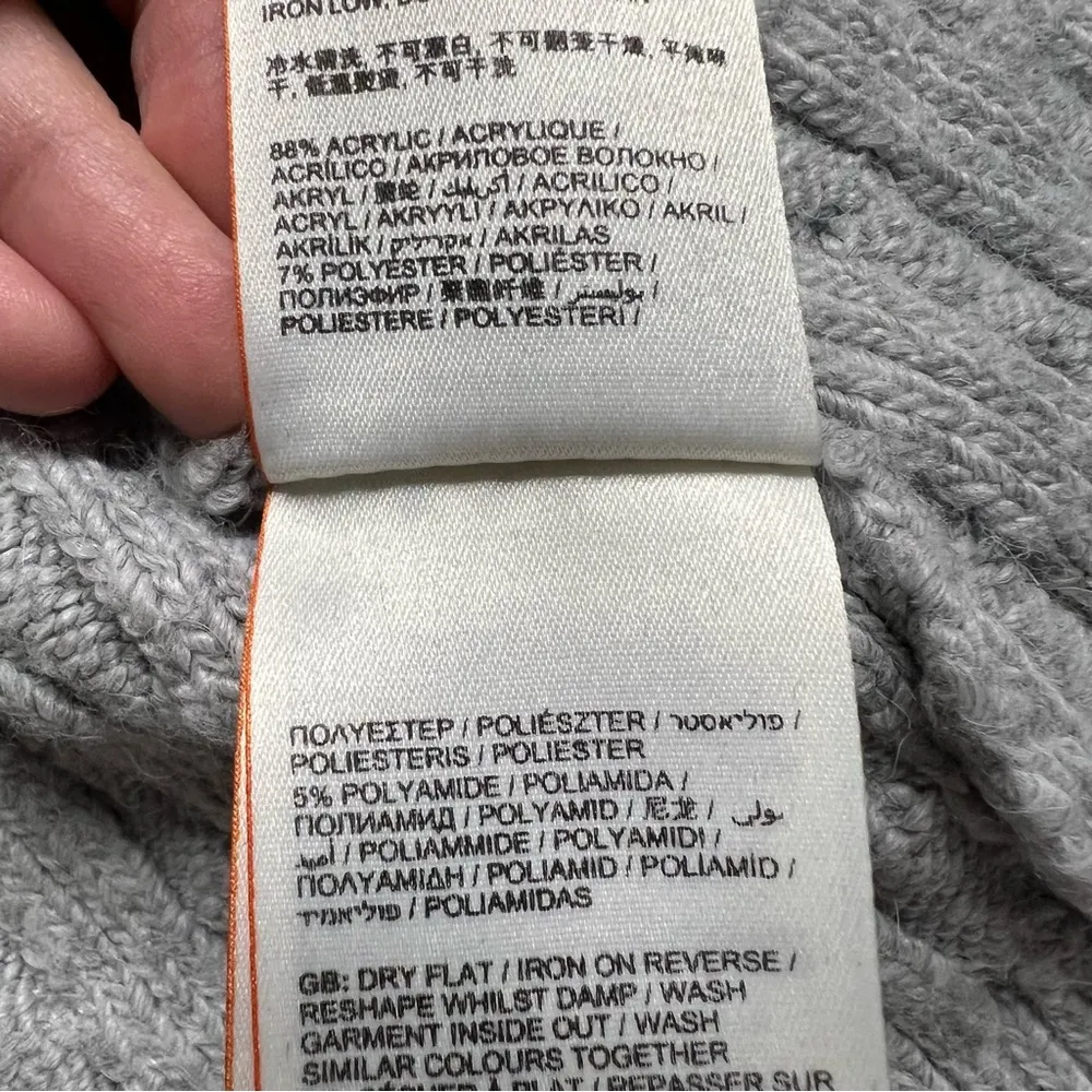 Superdry Grey Chunky Cable Knit Oversized Open Cardigan Size 4 EUC - Image 4