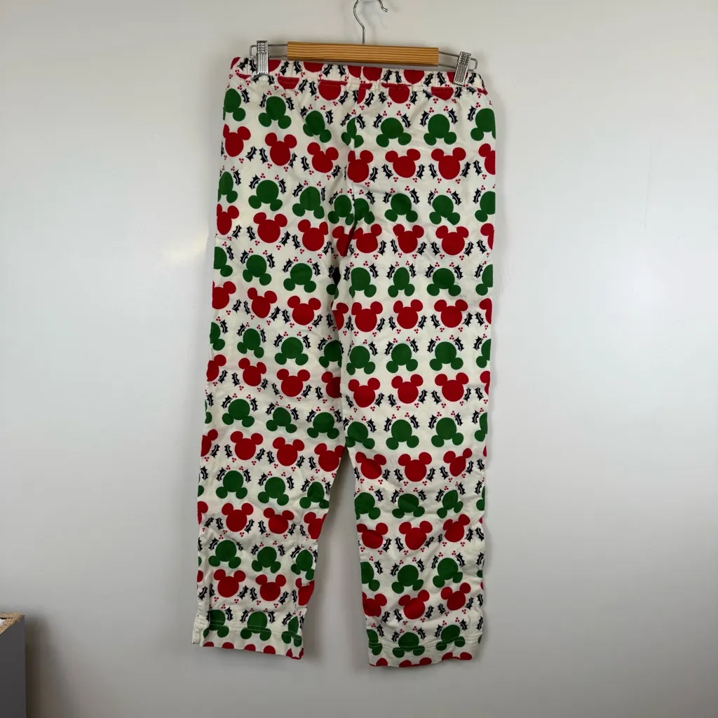 Hanna Andersson Adult Unisex Holiday Flannel Pajama Pant Size XS Mickey Holly Red - Image 4