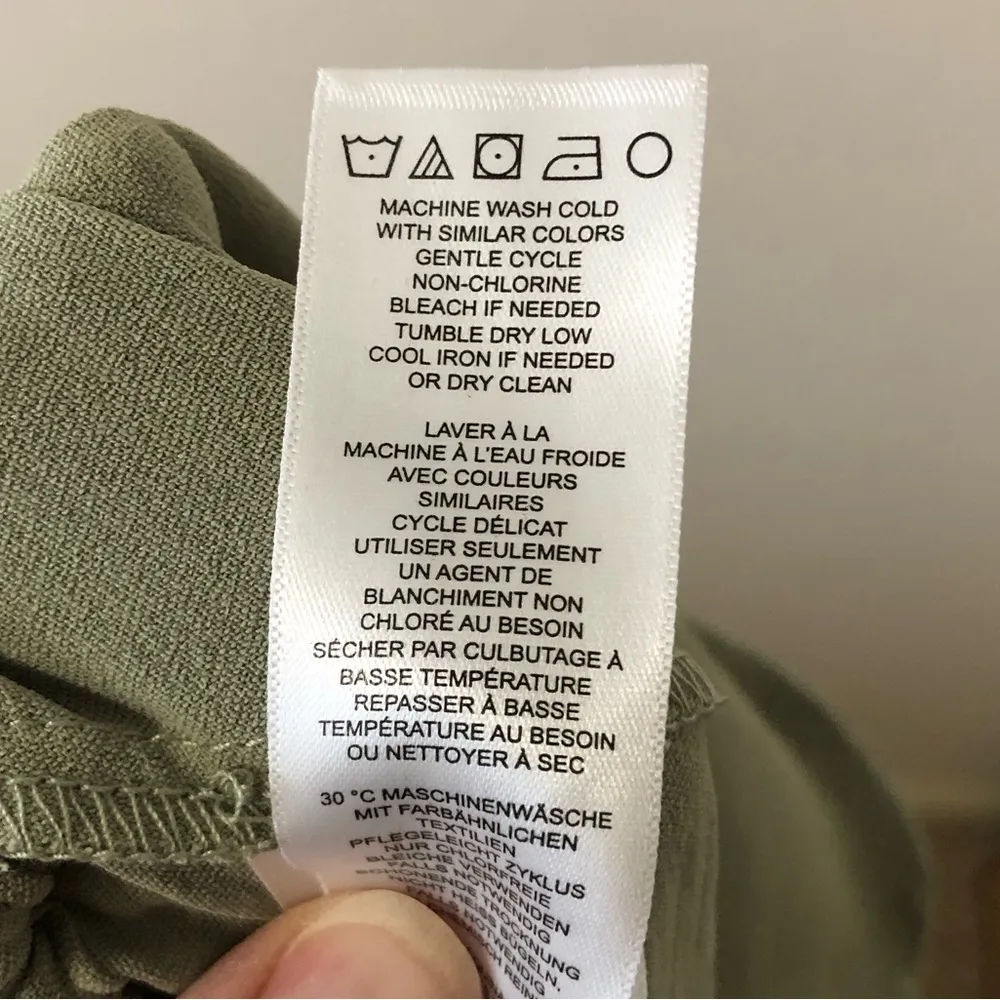 NWT Adrianna Papell Airflow Woven Dusty Sage Green Pants - Size Large - Image 7