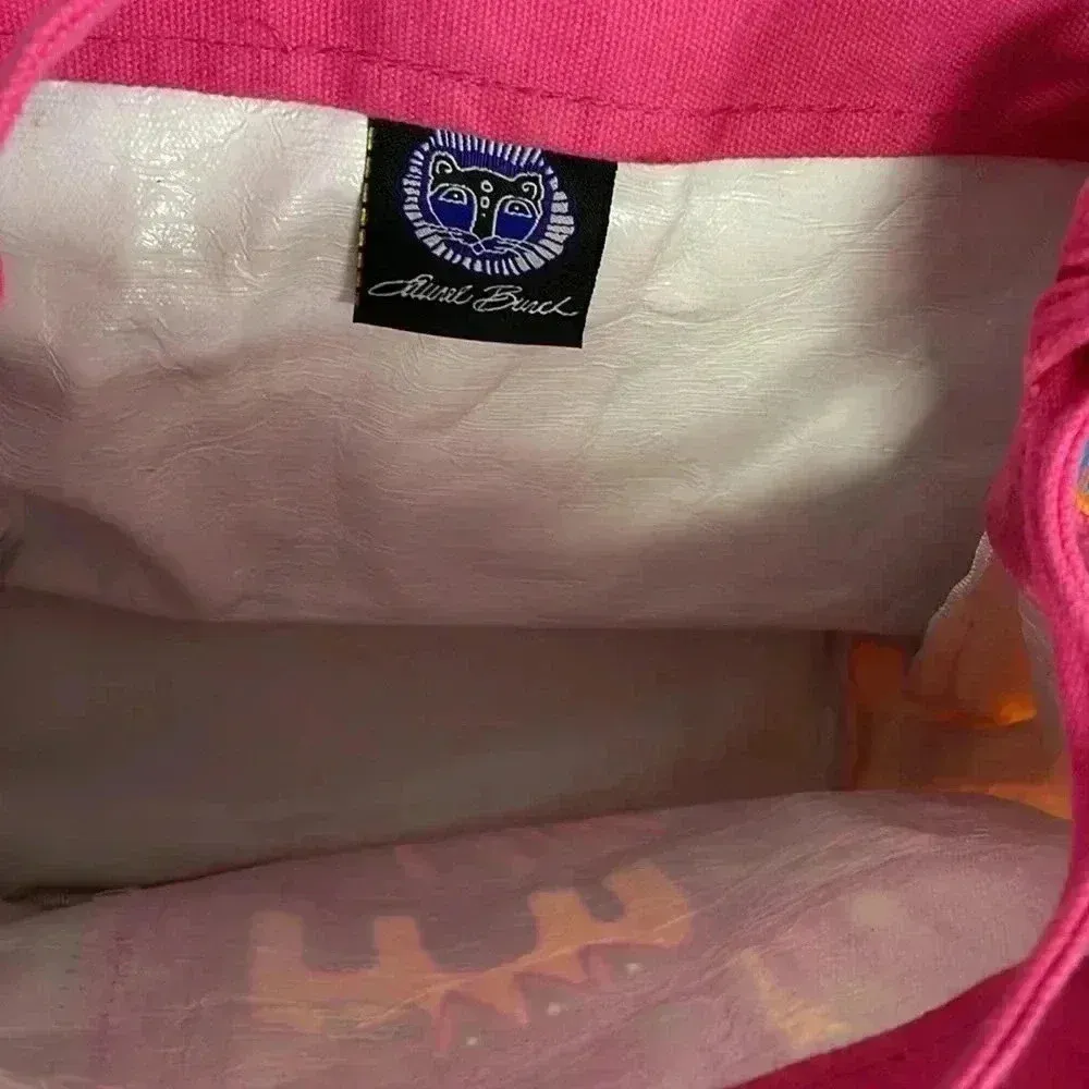 Laurel Burch Colorful Cat Purse Tote Bag Pink Feline Cat Lover Artsy Funky Blue - Image 4