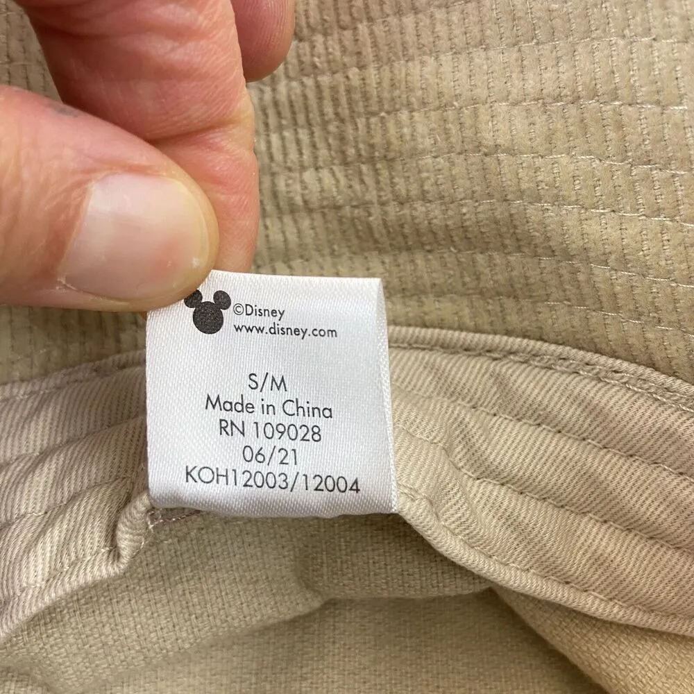Disney Mickey Mouse Beige Corduroy Bucket Hat Size Small / Medium - Image 7
