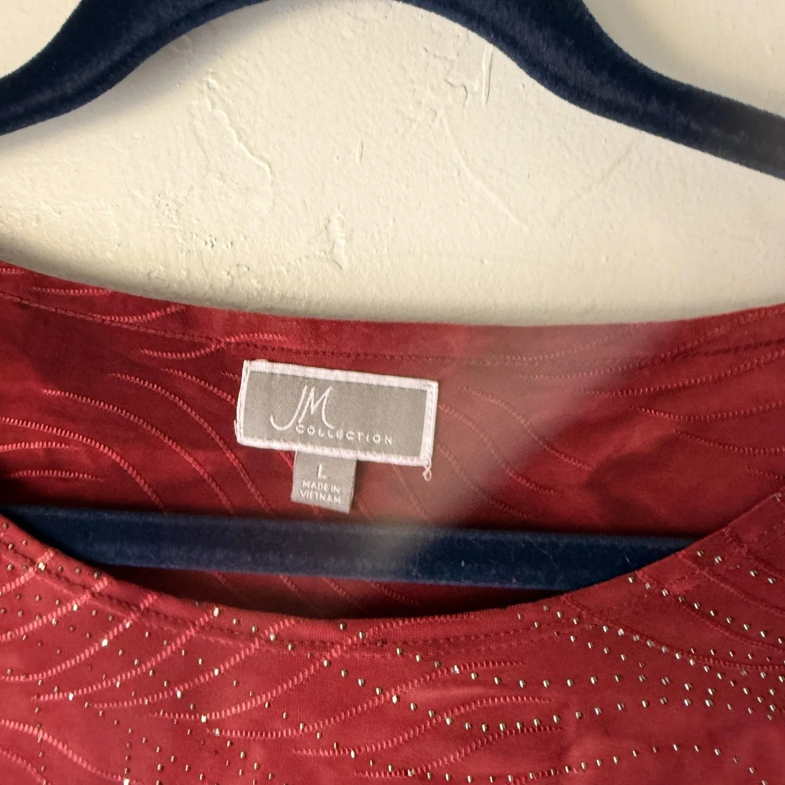 JM Collection‎ Y2k Womens Large Metallic Studded Pullover Stretchy Whimsigoth - Image 4