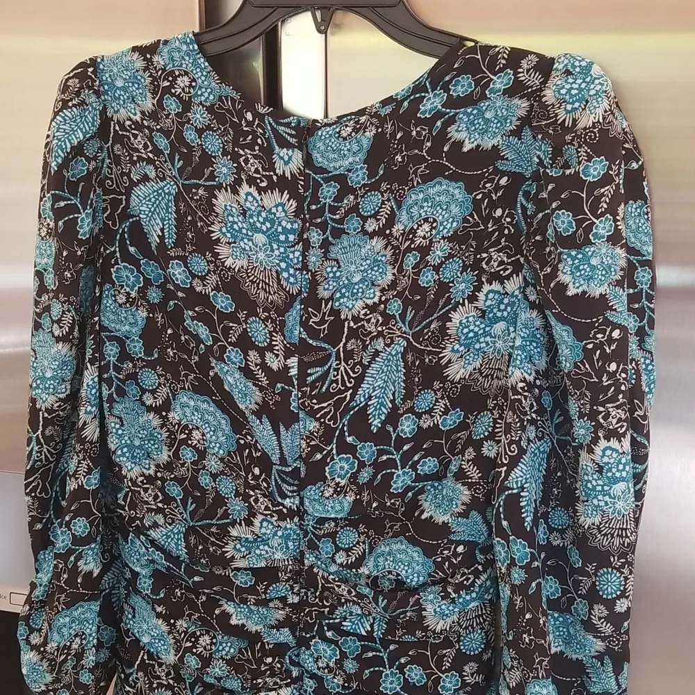 💕TANYA TAYLOR💕 Raven Dress ~ Paisley Floral Blue Print 6 NWOT Drop Waist Silk - Image 12