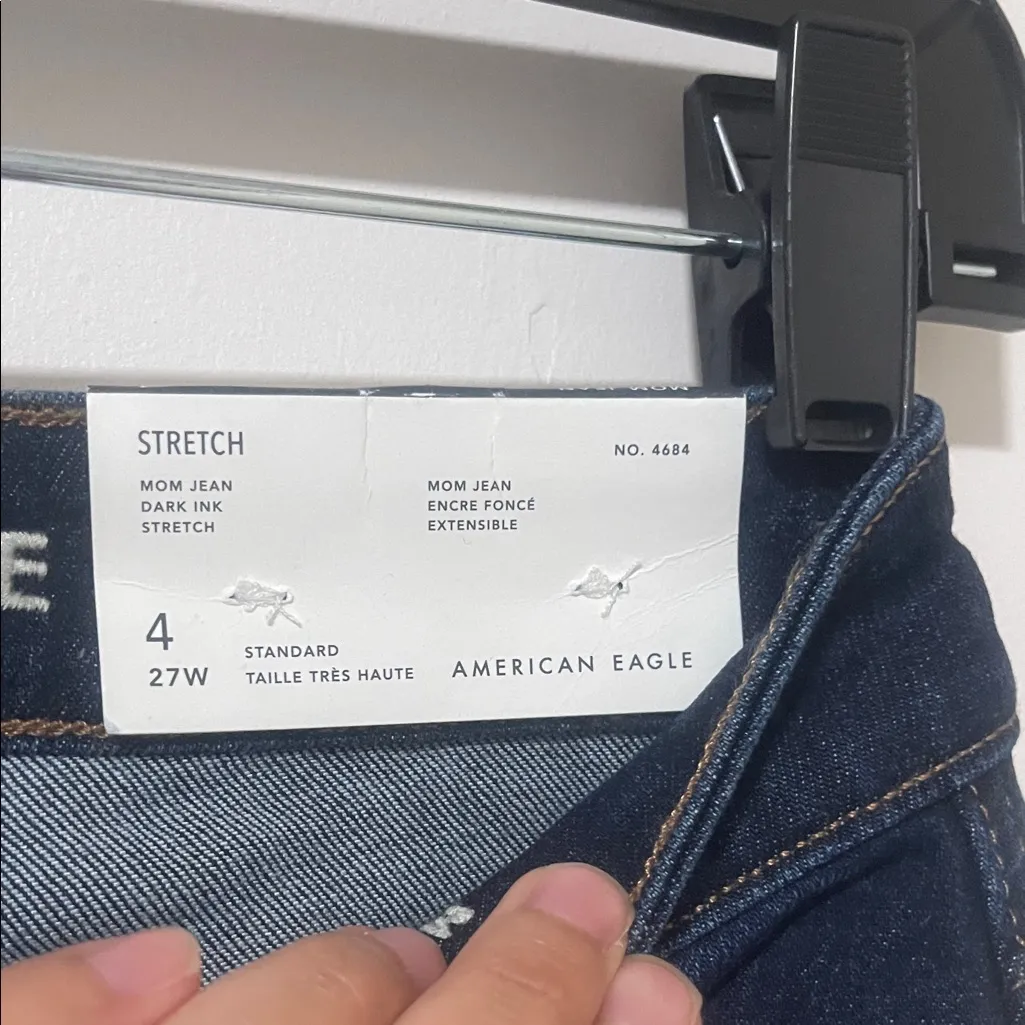 American Eagle Outfitters Dark Blue Mom Jeans - Image 7