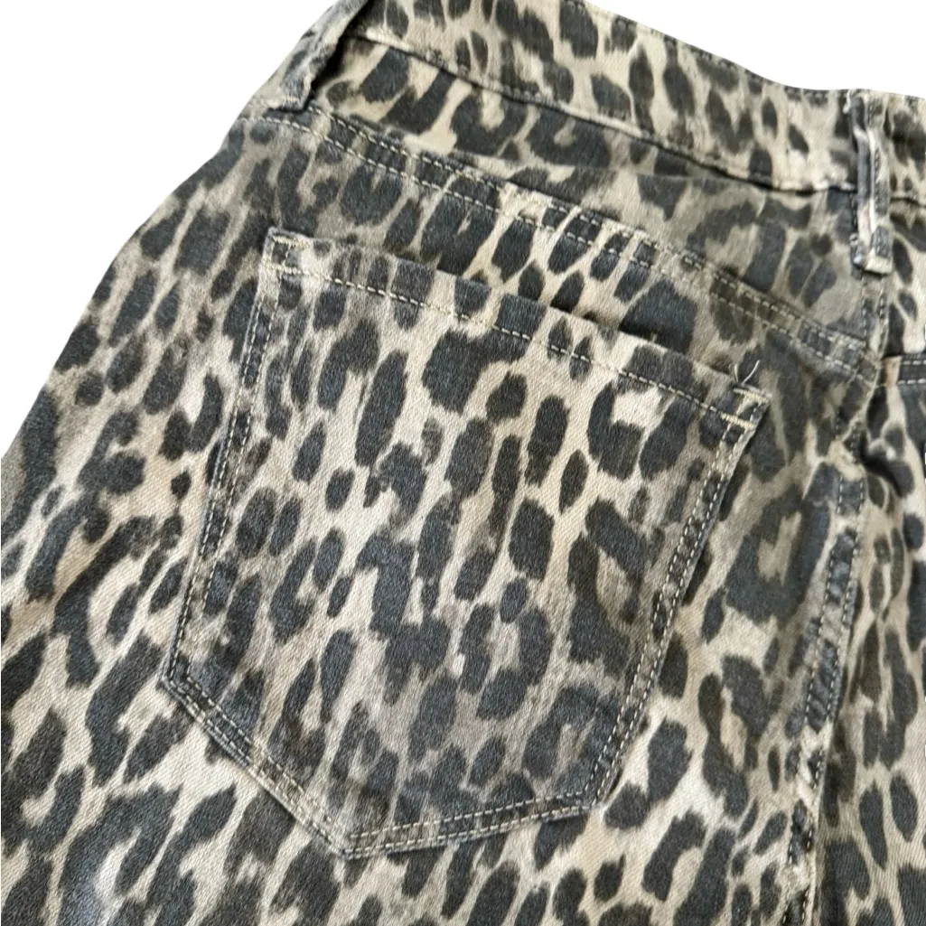 Simply Vera Vera Wang Black & Tan Leopard Print Women's Jeans straight leg sz4 - Image 2