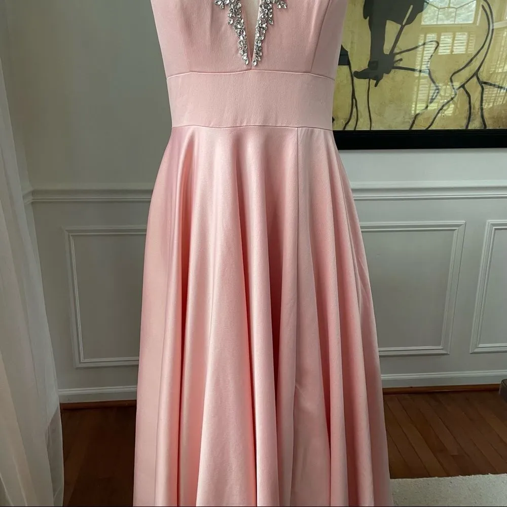 Glow Pink Princess Prom Drew Formal Gown Rhinestone 10 - Image 6