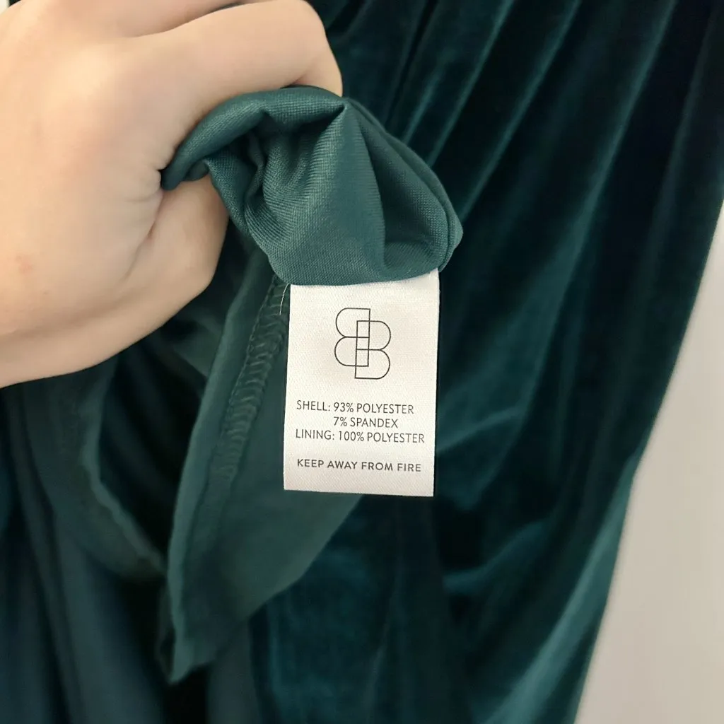 Tatiana Velvet One Shoulder Maxi Dress in Emerald Green Size S NWOT - Image 5