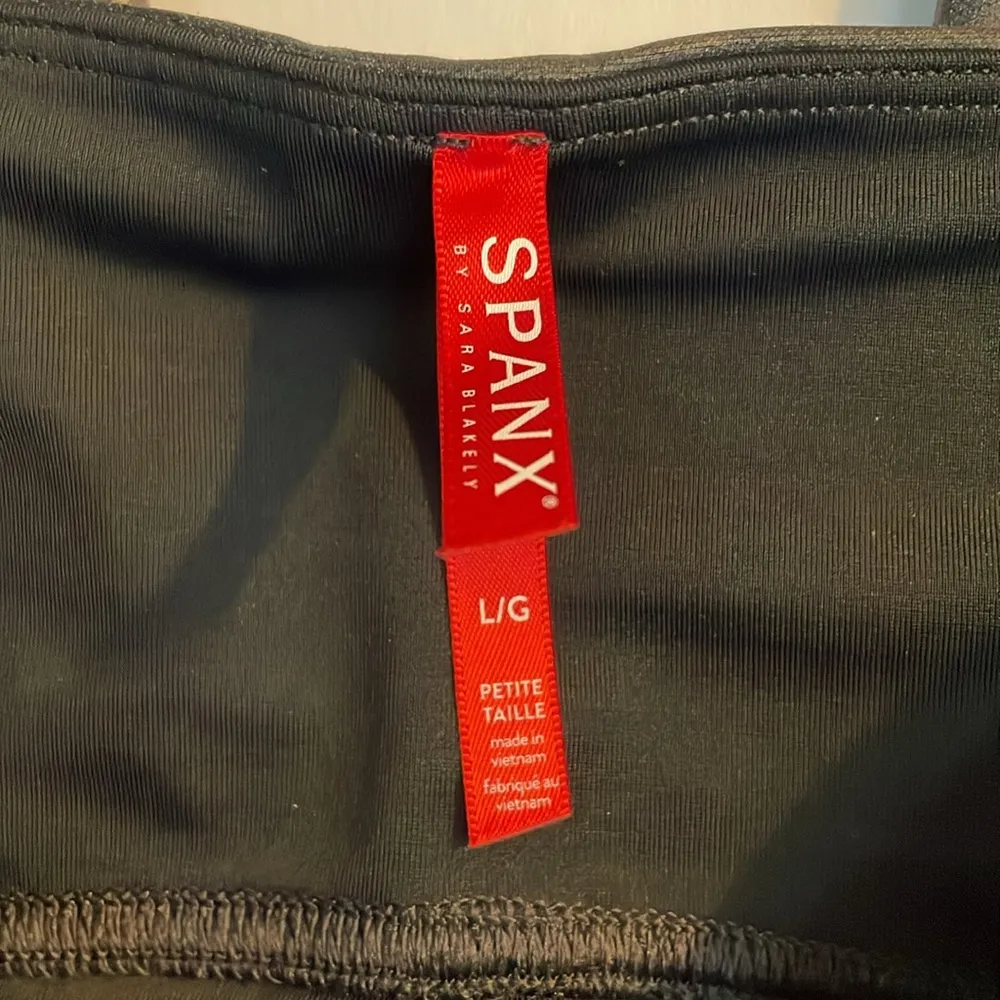 SPANX SPANXshape Faux Leather Vegan Leggings in Black Size LP Large Petite - Image 12